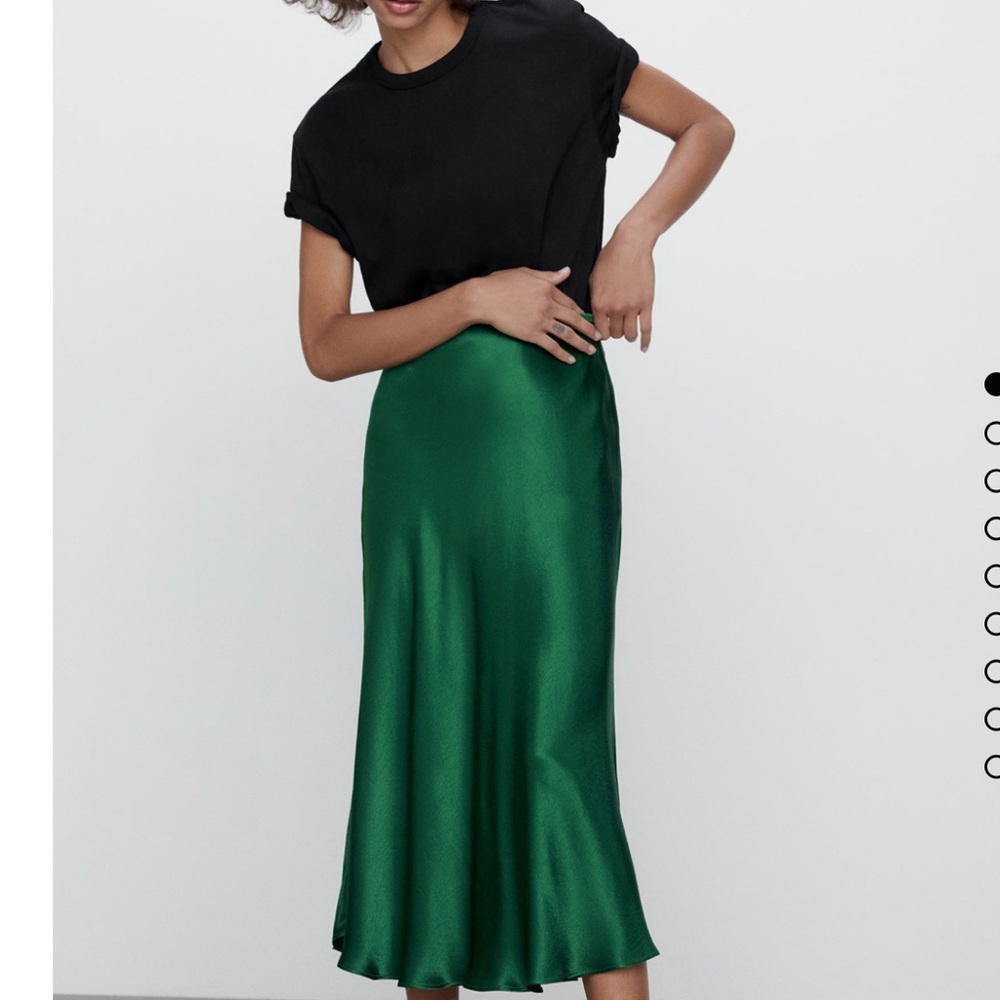 NWT satin effect midi skirt